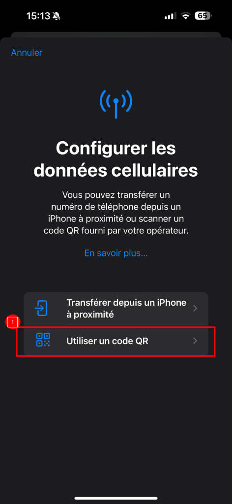 iOS - étape 4 : Utiliser un code QR