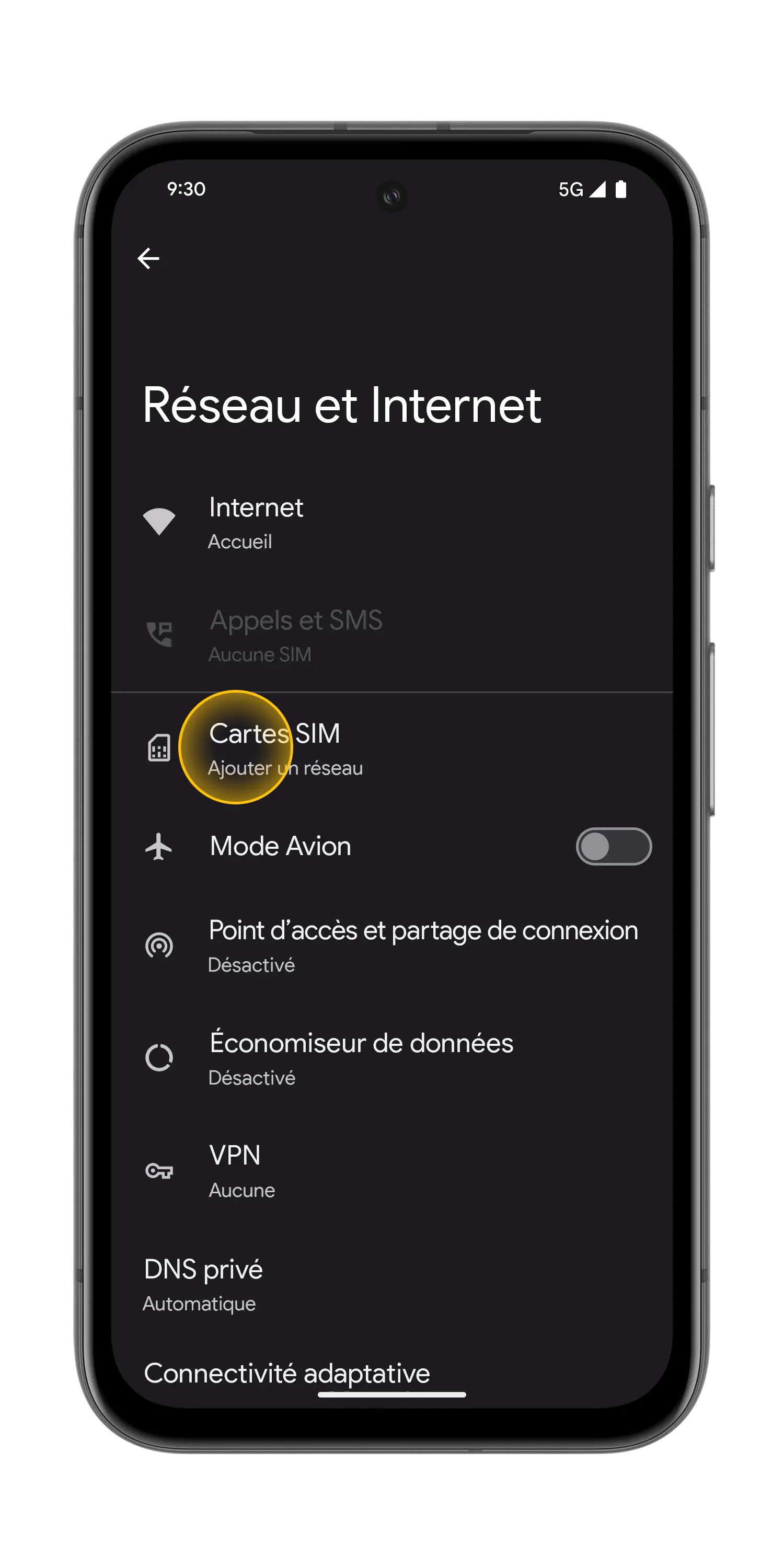 Google - étape 2 : Télécharger une SIM